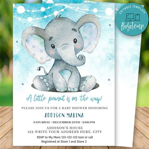 elephant baby shower invitations 50 Original Price $10